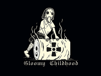 Gloomy Childhood branding clothing brand graphic design illustration design t shirt design vector design vintage design