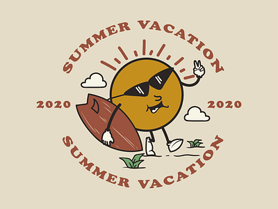 SUMMER VACATION branding clothing brand merchandise summertime surfing vintage design vintage logo