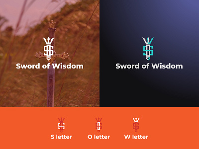 Sword of Wisdom app icon logo crown gradient logo illustration lettermark logo design minimalist minimalist logo monogram royal royal logo sword sword logo sword of wisdom sword of wisdom wisdom logo