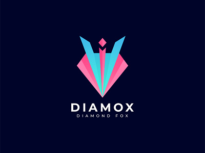 D I A M O X app app icon logo date site design diamond logo diamox diamox flat logo fox logo gradient logo illustration logo design logo designers minimalist logo modern logo design ux vector