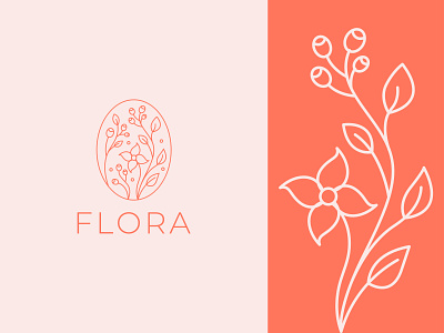 "Flora" Botanical Logo app icon logo branding cosmetics logo design feminine floral floral logo girlish logo gradient logo illustration logo design minimalist logo sleek logo