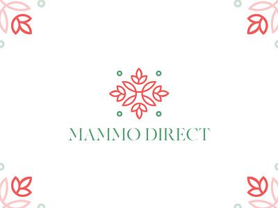 "Mammo Direct" Floral Line art Logo design