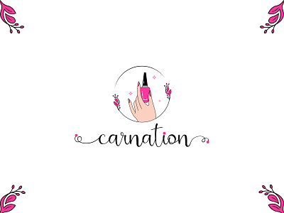 "Carnation" Feminine Line art Logo design