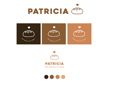 Patricia baker bakery logo branding bread logo