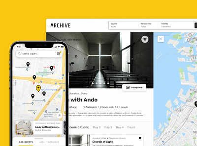 ARCHIVE - A travel app for architecture people app design mobile ui ux web