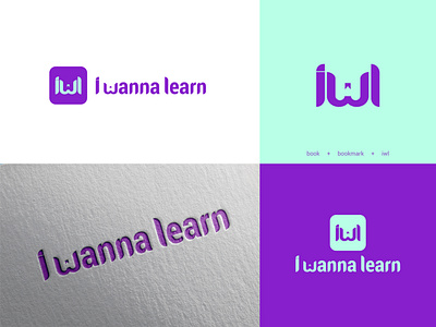 i wanna learn | logo book bookmark branding design education identity logo logo design logos logotype online school school