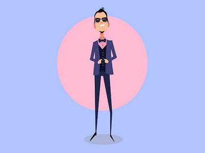 Bonjour 💙🕺 digitalart illustration illustrationart illustrator man motion motion graphics suit