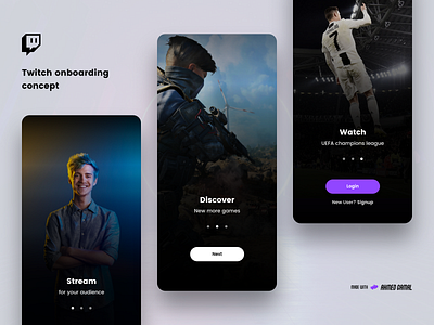 Twitch onboarding UI concept