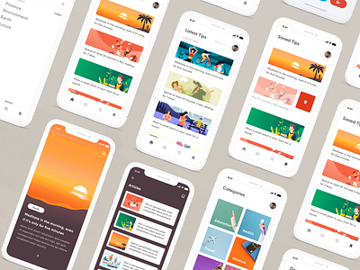 Heltip app concept adobe xd app brown illustration ios ios app mobile mobile app mobile ui screens ui ui design ux vector