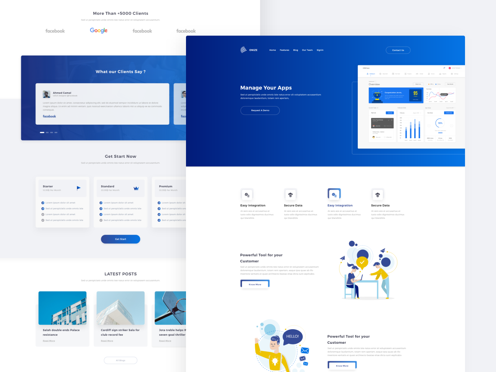 Onize - Saas Landing page by Ahmed Gamal on Dribbble