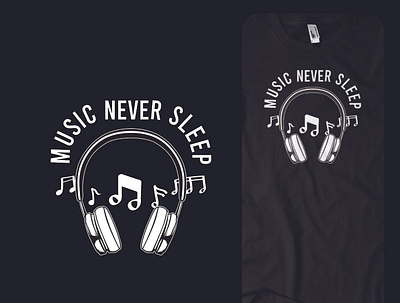 music never sleep branding design illustration logo vector