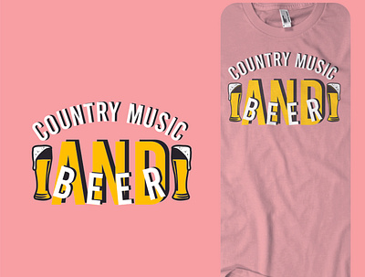 country music and beer branding design illustration logo typography vector