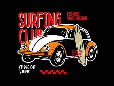surfing club design graphic design illustration vector
