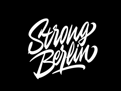 Strong Berlin calligraphy lettering logo logotype typography vector