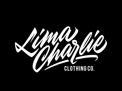 Lima Charlie Clothing brush calligraphy design lettering logo logotype typography vector