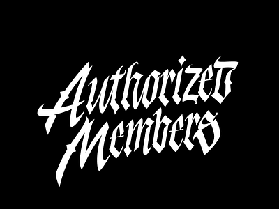 Authorized Members calligraphy font lettering logo logotype script type typography vector