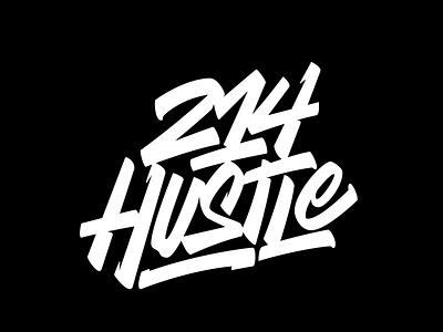 214 Hustle brush calligraphy lettering logo logotype typography vector