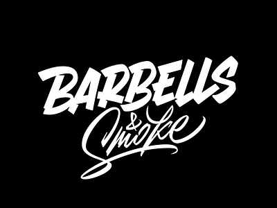Barbells & Smoke calligraphy lettering logo logotype typography vector