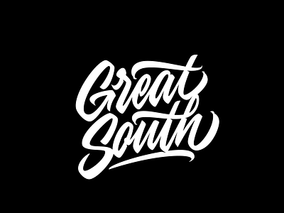 Great South calligraphy lettering logo logotype typography vector