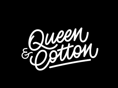 Queen & Cotton calligraphy lettering logo logotype typography vector