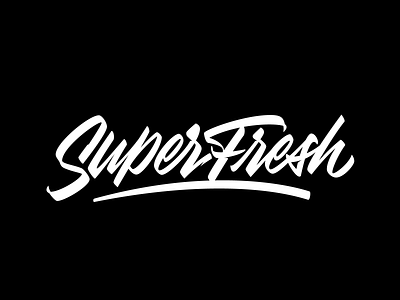 Super Fresh brush calligraphy lettering logo logotype typography vector