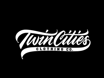 Twin Cities Clothing calligraphy lettering logo logotype typography vector