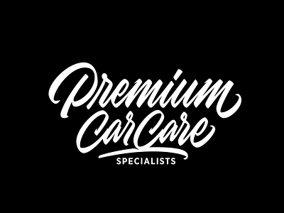 Premium Car Care Specialists calligraphy custom logo hand lettering lettering logo logotype typography vector