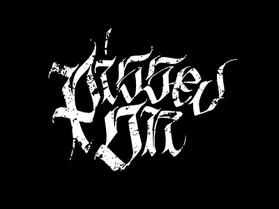 Pissed On calligraphy lettering logo punk