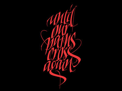 Until our paths cross again calligraphy illustration lettering letters logo typography vector