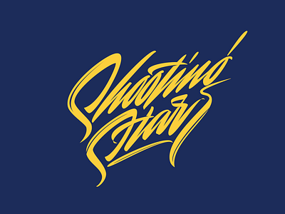 Shooting Star brush brushpen calligraphy lettering logo logotype typography vector