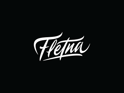 Fletna brush calligraphy lettering letters logo logotype typography vector