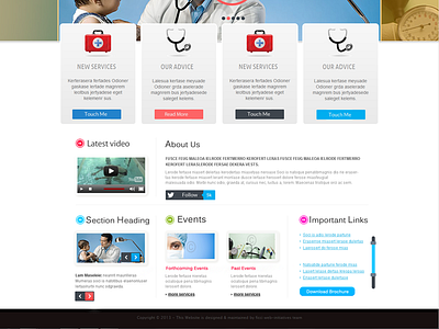 Health Care Website full page view