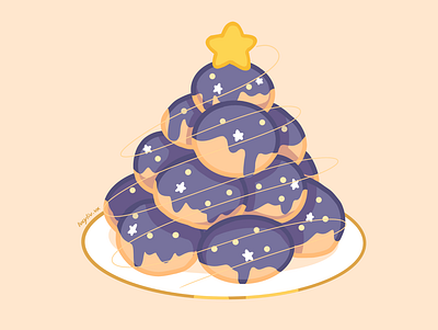 Blueberry Croquembouche art artwork blueberry creative drawing food food illustration galaxy illustration