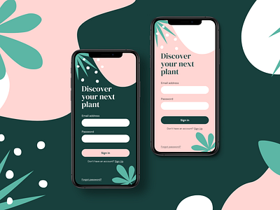 Sign in/Sign up page for a plant app app app design design login screen plant plant illustration sign up ui ui design