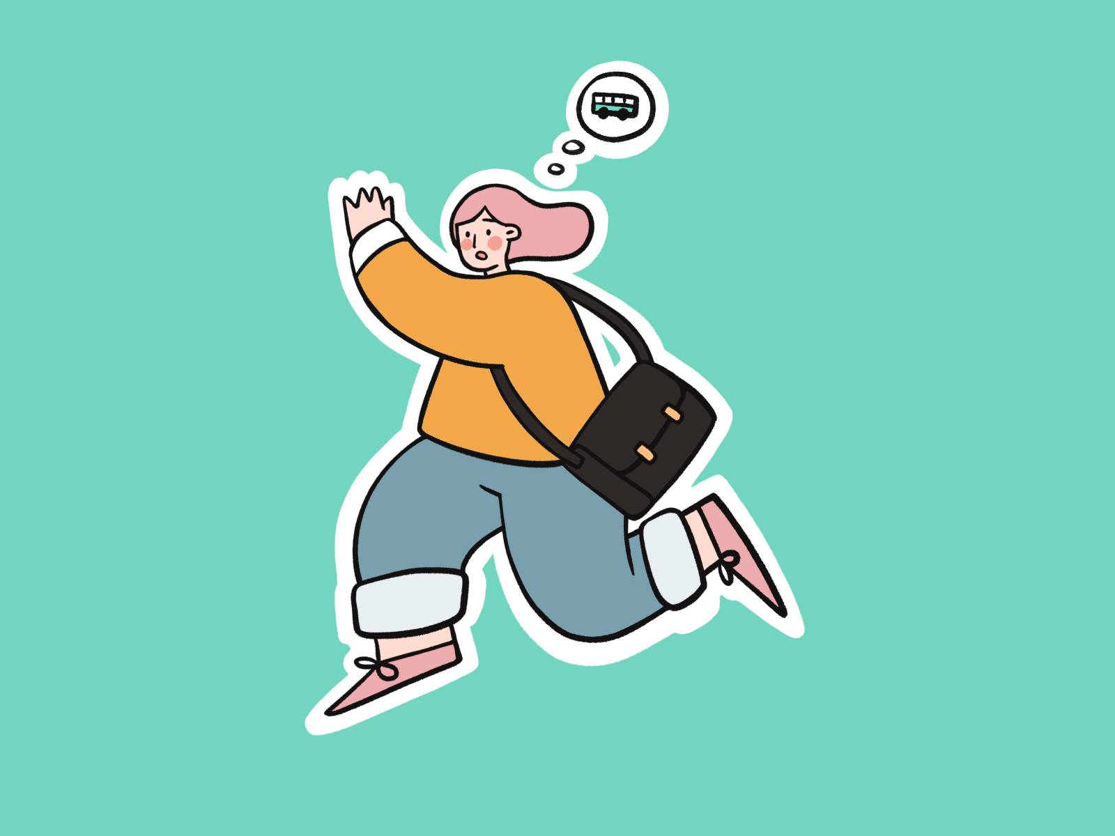 catching-the-bus-to-work-by-lucy-liu-on-dribbble