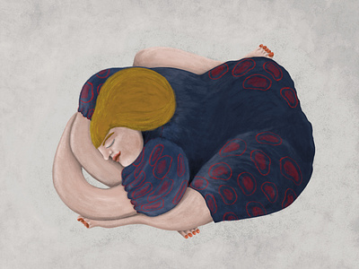 Self hug illustration during confinement raquel feria