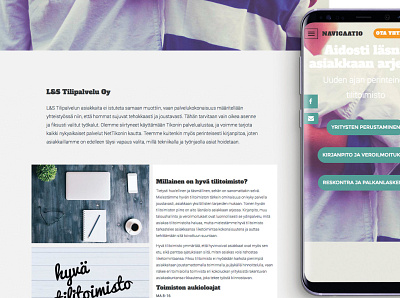 L&S tilipalvelu code design ui ux wordpress