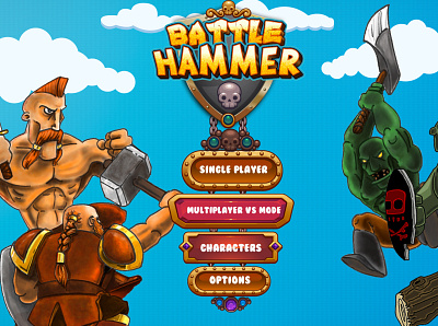 Batlle Hammer game branding creative design game game graphic icon mobile app design mobile game typography