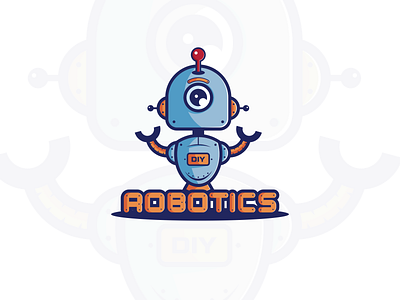 DIY ROBOTICS bot character computer design digital graphic icon illustration logo machine mobile modern robot sign smart symbol tech technology vector web