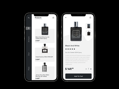 Perfume online store - 3 app design ecommerce app ecommerce design perfume shop ui ui design uidesign uiux