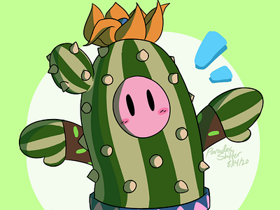 Fall Guys - Cactus Costume cactus illustration cactuses cute cute illustration fall guys game game art