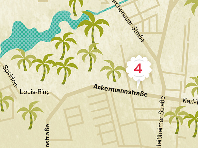 Münchner Bierinseln - munich beer islands 02 icons illustration island map palms