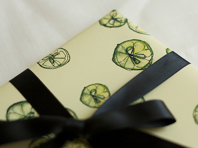 lemons wrapping paper