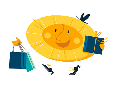 sunny mascot airport brisbane character illustration mascot proposal shopping sun