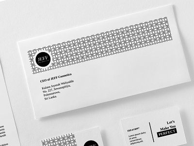 Envelope Design for JEFF Cosmetica branding clean envelope envelope design minimal