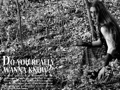 concept page: do you really wanna know? bw concept photography