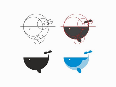 Minimal whale logo.