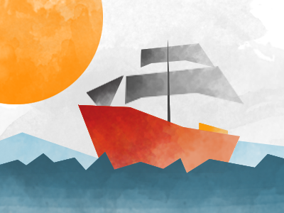 Boat design digital art illustration photoshop watercolor