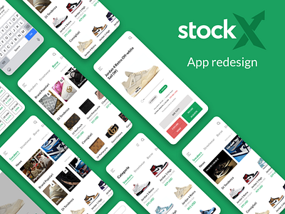 StockX App Redesign app design app design icon ui web ios guide clothing hype mobile ui rebrand redesign sneaker stockx streetwear ui user experience ux ux design