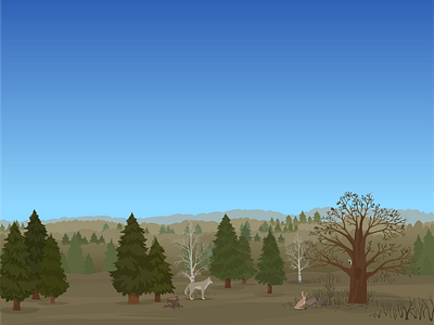 "In the Forest. Naked" animals app illustration forest illustration landscape naked vector